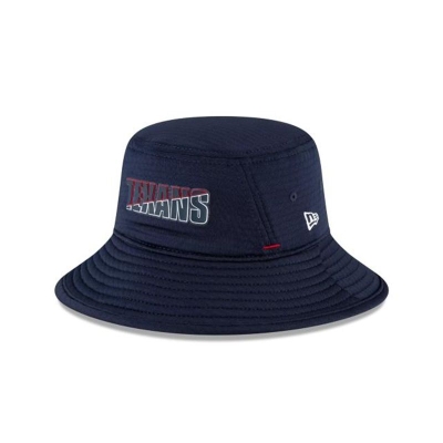 Blue Houston Texans Hat - New Era NFL Official Summer Sideline Stretch Bucket Hat USA6537284